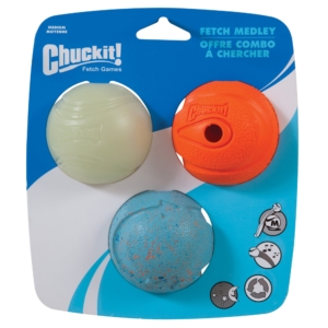 Chuckit Dog Toy Fetch Medley Assorted Medium (3Pk) 6.5cm