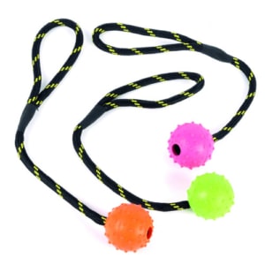 Happy Pet Dog Toy Studded Rope Ball Assorted