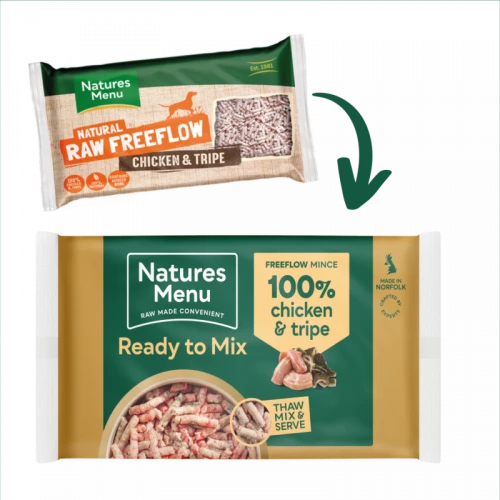 Natures Menu Raw Dog Food Free Flow Mince Chicken & Tripe 2kg